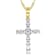 Classic Moissanite Cross Pendant Necklace In 14K Gold Over Sterling Silver