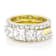CZ Princess Cut and Eternity Band Ring Set in Gold Over Sterling Silver