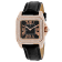 Christian Van Sant Women's Radieuse Black Dial, Rose Bezel, Black
Leather Strap Watch