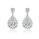 Pear Shape CZ Lace Cluster Drop Earrings In Sterling Silver