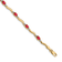 14k Yellow Gold and Rhodium Over 14k Yellow Gold Diamond and Ruby Bracelet