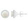 6mm Round Opal 1/5 ctw Diamond Rhodium Over Sterling Silver Halo Stud Earrings