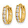 14K Yellow Gold Cubic Zirconia Hinged Hoop Earrings