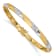 14K Two-tone Yellow and White Gold Polished Satin Diamond-cut Flexible Bangle
