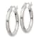 Sterling Silver Diamond-cut Satin 3x25mm Hoop Earrings
