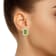 8x6mm Emerald Cut Peridot And White Topaz Accent Rhodium Over Sterling
Silver Double Halo Earrings