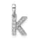 14K White Gold Diamond Letter K Initial with Bail Pendant