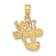14k Yellow Gold Textured I Love (Heart) Golf Club and Ball Charm