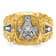 10K Two-tone Yellow and White Gold Nugget Textured Diamond Blue Lodge
Masonic Ring 0.1ctw