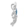 Rhodium Over Sterling Silver Blue Inlay Lab Created Opal Turtle Slide Pendant