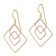 14k Two-tone Diamond-Cut Graduated Square Dangle Earrings