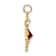 10k Yellow Gold Red Garnet Simulant January Birthstone and Clear Cubic
Zirconia Girl Charm