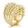 Rachel Zoe CZ Multi-Row Stacked Statement Ring in 14K Gold Over Sterling Silver