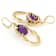 Amethyst Oval And White Topaz Dangle Earrings In 18K Gold Over Sterling
Silver 13.25ctw