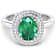 1.81ctw Green Emerald and Diamond 14K White Gold Halo Ring