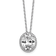 Rhodium Over Sterling Silver Fancy Oval Cubic Zirconia Halo With 2 Inch
Extension Necklace