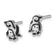 Rhodium Over Sterling Silver Polished Enamel Penguin Post Earrings