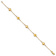 14k Yellow Gold Brushed and Polished Hearts Station Bracelet