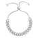 Rachel Zoe CZ Curb Link Adjustable Bracelet in Rhodium Over Sterling Silver