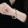 Multi-Color CZ Bangle Bracelet In 14K Gold Over Brass