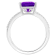 10x8mm Emerald Cut Amethyst and 1/10 ctw Diamond Rhodium Over Sterling
Silver Ring