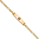 14k Yellow Gold Medical Soft Diamond Shape Red Enamel Figaro Link ID Bracelet