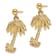 14K Yellow Gold Textured Palm Tree Dangle Earrings