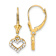 14k Two-tone Diamond-cut Heart Dangle Earrings