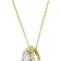 White Diamond 10k Yellow Gold Halo Slide Pendant With 18" Box Chain 0.25ctw