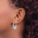 Rhodium Over 14k White Gold 1 1/16" Claddagh Hoop Earrings