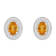 6x4mm Oval Citrine 1/5 ctw Diamond Rhodium Over Sterling Silver Halo
Stud Earrings