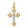 14K Two-tone Gold Polished Brushed Budded INRI Crucifix Pendant