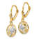 14k Two-tone Gold Palm Tree Dangle Earrings