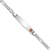 Rhodium Over 14k White Gold Medical Soft Diamond Shape Red Enamel Figaro
Link ID Bracelet