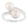 White Cultured Freshwater Pearl Ring Rhodium Over Silver