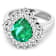 3.74ctw Green Emerald and Diamond 14K White Gold Halo Ring