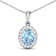 0.96ctw 14K White Gold Aquamarine and White Diamond Pendant with 18 inch
Cable Chain
