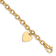 14k Yellow Gold Link with Heart Charm Bracelet
