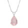 12x8mm Pear Shape Rose Quartz Rhodium Over Sterling Silver Pendant With Chain
