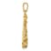14K Yellow Gold Polished Green and White Cubic Zirconia Christmas Tree Pendant