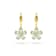 Green Prasiolite 14K Yellow Gold Over Sterling Silver Flower Earrings