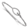 Rhodium Over 14k White Gold Polished Diamond Oval Buckle Hinged Bangle