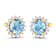 1.30ctw 14K Yellow Gold Aquamarine and White Diamond Halo Earrings