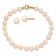14K Yellow Gold 4-5mm Pink Freshwater Cultured Pearl 5.5 Inch Bracelet
and Earrings Set