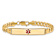 14k Yellow Gold Medical Red Enamel Curb Link ID Bracelet
