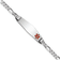 Rhodium Over 14k White Gold Medical Soft Diamond Shape Red Enamel Figaro
Link ID Bracelet