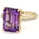 Amethyst Rectangular Octagonal And White Zircon Ring In 18K Gold Over
Sterling Silver 6.61ctw