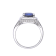 Blue Lab Created Sapphire Square Cushion Rhodium Over Sterling Silver
Solitaire Beaded Halo Ring