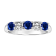 14K White Gold 5-Stone Sapphire and Diamond Band Ring, 1.26ctw