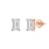 White Cubic Zirconia 14k Rose Gold Studs With Velvet Gift Box 2.00ctw